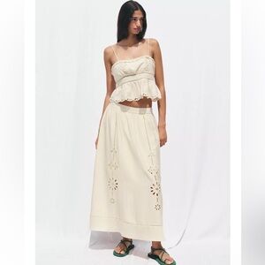 Embroidered Eyelet Skirt